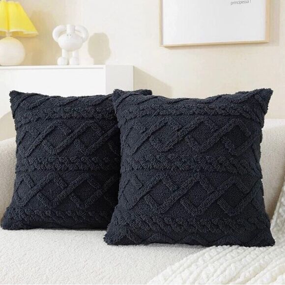 WHO KNOWS - ONE Throw Pillow w/NEW Cover. Cable Knit Pattern Polyester - Picture 6 of 7